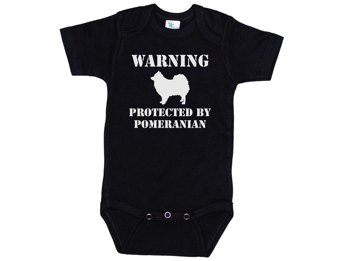 Warning Protected By Pomeranian Onesie®