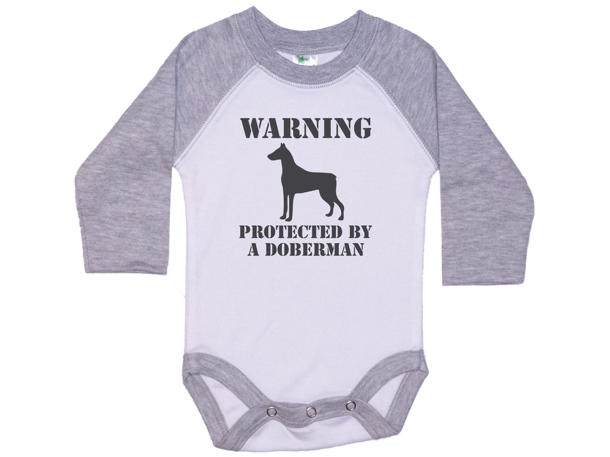 Warning Protected By Doberman Onesie®