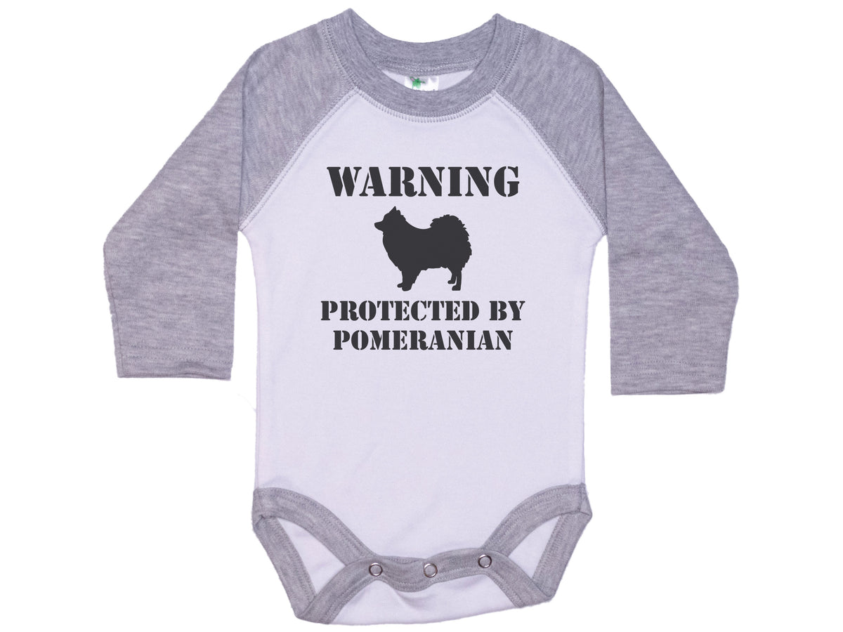 Warning Protected By Pomeranian Onesie®