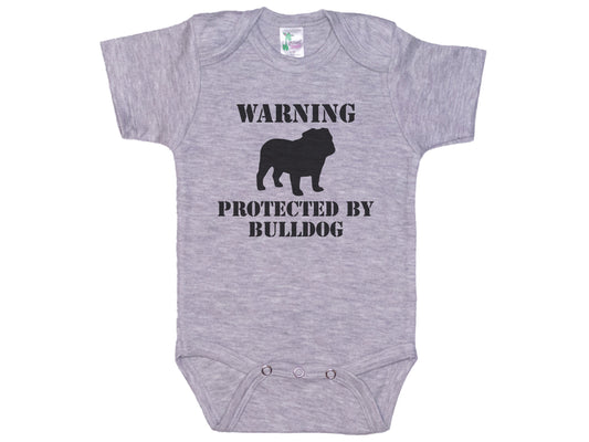 Warning Protected By Bulldog Onesie®