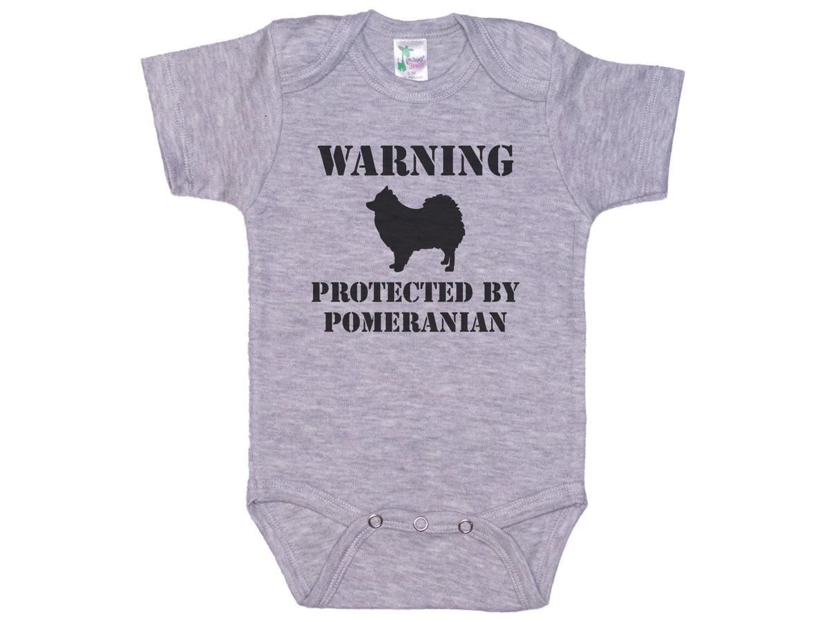 Warning Protected By Pomeranian Onesie®
