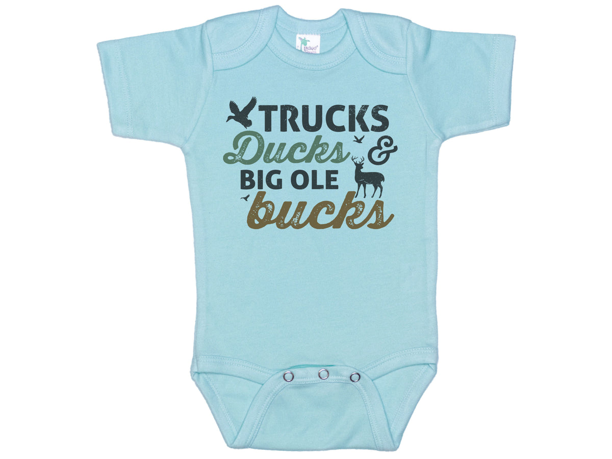 Trucks Ducks & Big Ole Bucks Onesie®