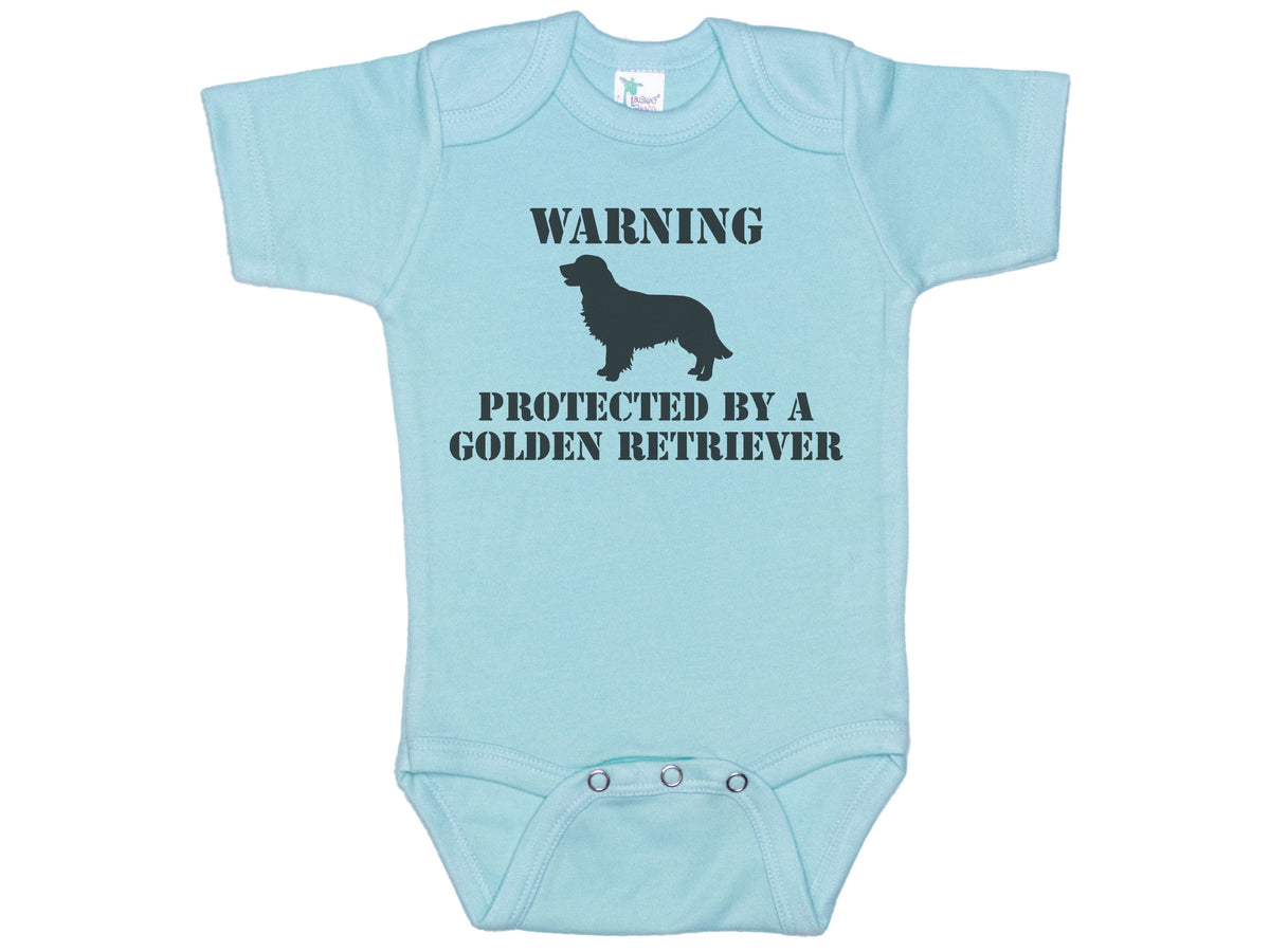 Warning Protected By A Golden Retriever Onesie®