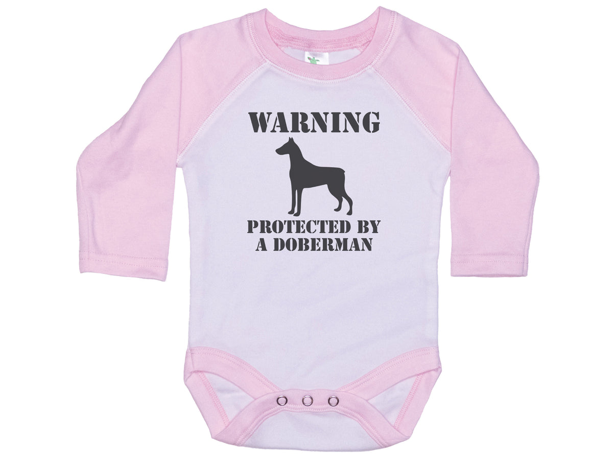 Warning Protected By Doberman Onesie®