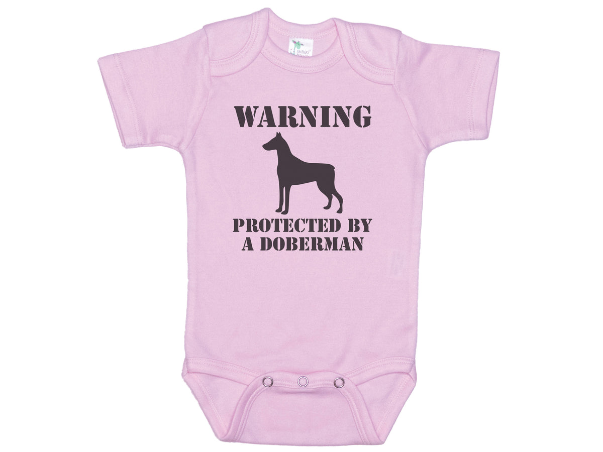 Warning Protected By Doberman Onesie®