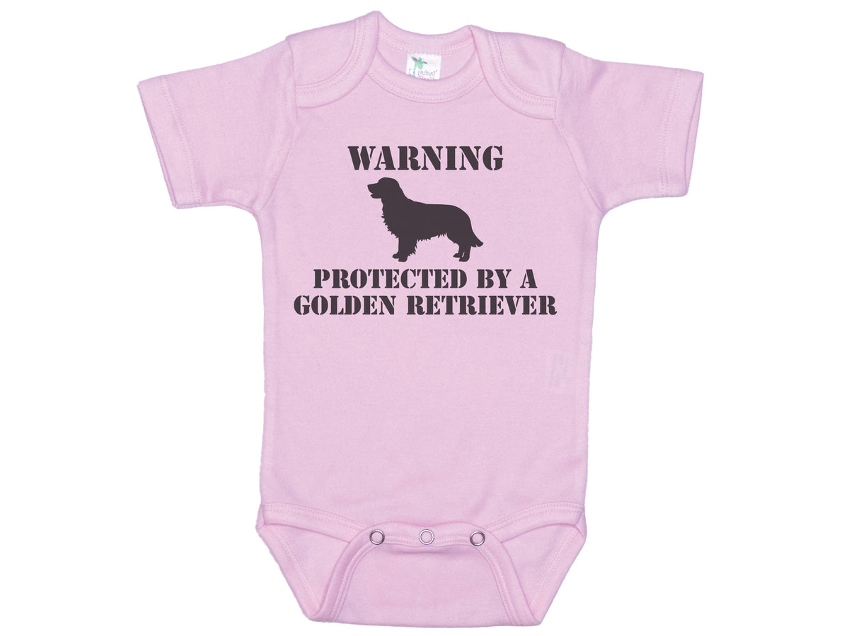 Warning Protected By A Golden Retriever Onesie®