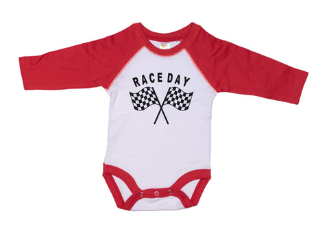Race Day Raglan Baby Onesie