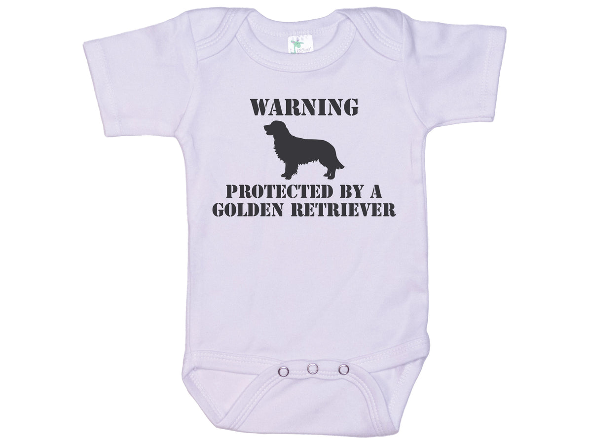 Warning Protected By A Golden Retriever Onesie®