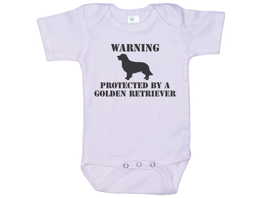 Warning Protected By A Golden Retriever Onesie®