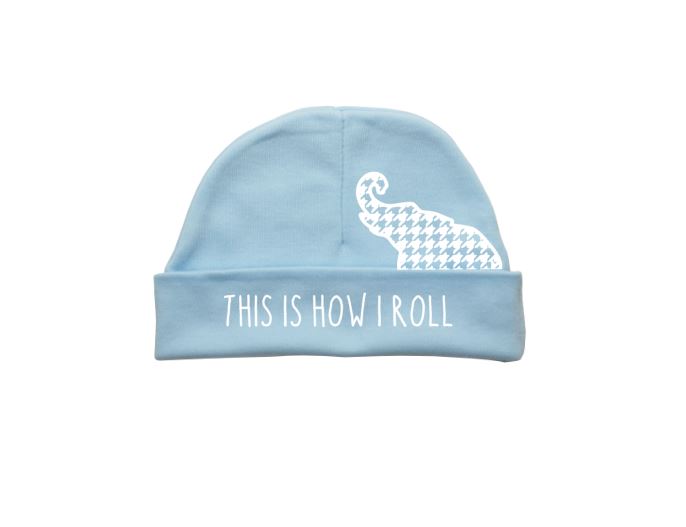 This Is How I Roll (Houndstooth Elephant) Baby Beanie