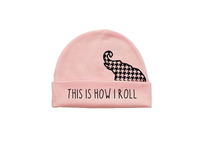 This Is How I Roll (Houndstooth Elephant) Baby Beanie