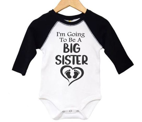 Big Sister Onesie, I'm Going To Be A Big Sister, Big Sister Raglan Onesie, Baby Announcements, Big Sister Bodysuit, Big Sis Oneise, Big Sis - Chase Me Tees LLC