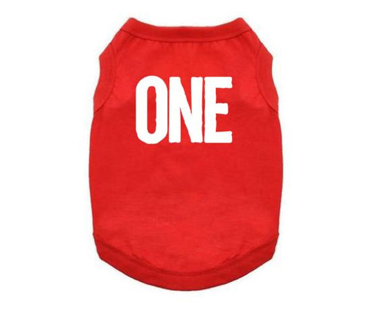 Dog Birthday Shirt, First Birthday, ONE, One Year Old Dog T, Dog's First Birthday, Dog Birthday Outfit, Puppy B-day Outfit, Dog Apparel - Chase Me Tees LLC