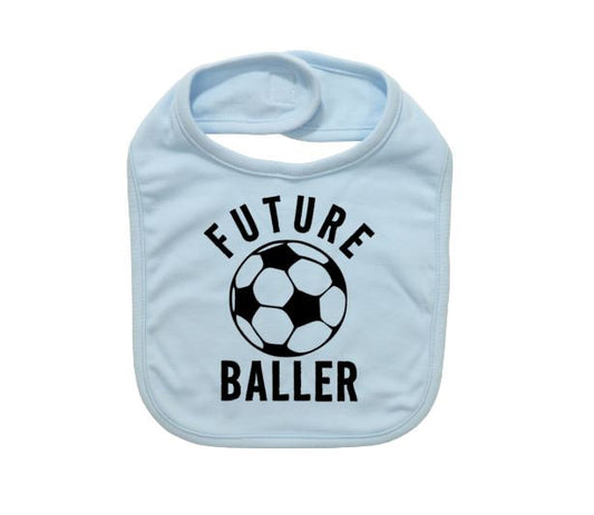 Soccer Bib, Future Baller, Futbol Bib, Baby Shower Gift, Baby Soccer Bib, Futbol Apparel, Newborn Soccer Bib, Infant Bibs, Infant Sports - Chase Me Tees LLC