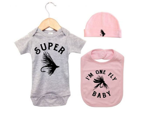 Fly Fishing Onesie, Fly Fishing Baby Outfit, Baby Shower, Gift For Baby, Super Fly, Fishing Gift Set, Baby Fly Fishing, Infant Fishing, Fish - Chase Me Tees LLC