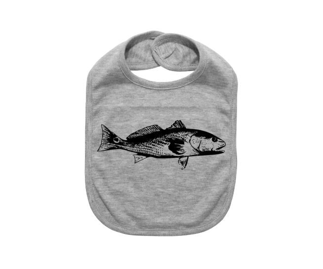Cute Baby Bib, Red Fish, Newborn Bib, Baby Shower, Red Fish Apparel, Baby Red Fish Bib, Ocean Life, Gift For Baby, Fishing Baby, Fish Bibs - Chase Me Tees LLC
