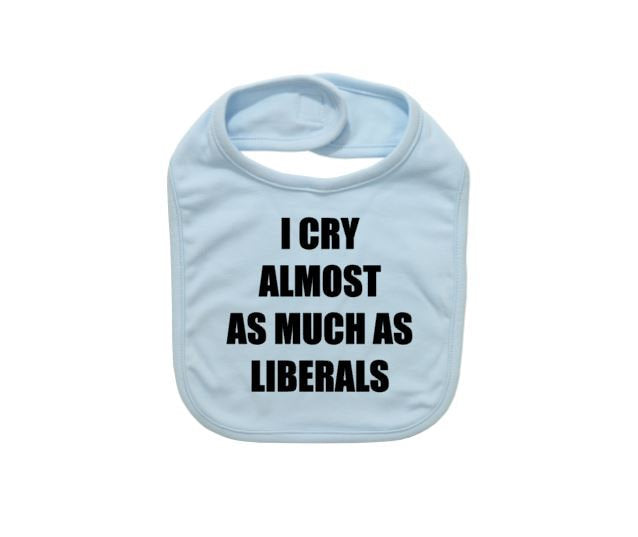 Funny Baby Bib, I Cry Almost As Much As Liberals, Republican Apparel, Conservative Baby, Republican Baby, Conservative Baby, Baby Shower - Chase Me Tees LLC
