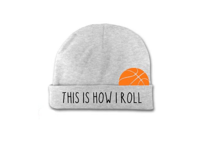 Baby Basketball Hat, This Is How I Roll, Basketball Baby Beanie, Baby Shower Gift, Newborn Bball Hat, Basketball Hat, Infant Beanie, B-ball - Chase Me Tees LLC