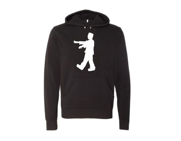 Halloween Hoodie, Frankenstein Walking, Frankenstein Apparel, Halloween Apparel, Unisex Hoodies, Trick Or Treat, Graphic Hoodie, Outdoors - Chase Me Tees LLC