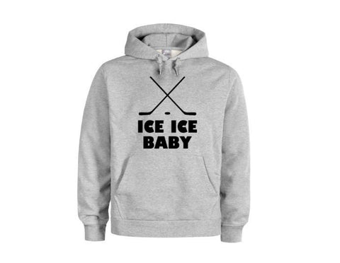 Hockey Hoodie, Ice Ice Baby, Unisex Hoodies, Hockey Apparel, Ice Hockey, Funny Hoodies, Gift For Hockey Player, Gift For Him, Fashion, humor - Chase Me Tees LLC
