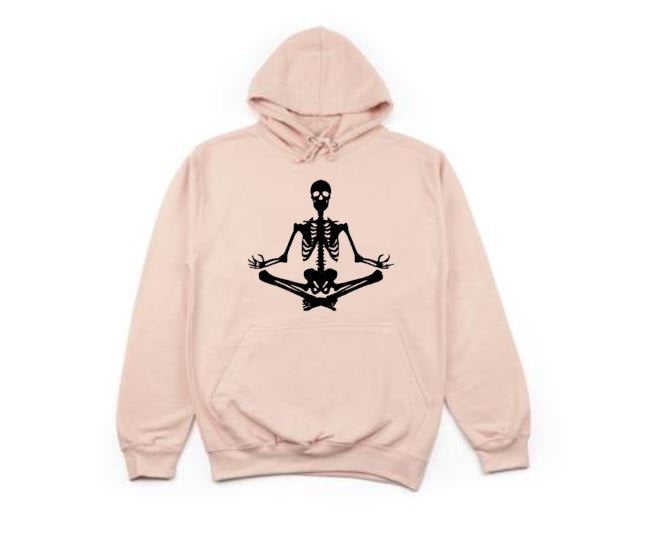 Halloween Apparel, Yoga Bones, Unisex Hoodie, Halloween Hoodie, Skeleton, Men's Halloween, Gift For Her, Skeleton Apparel, Funny Hoodies - Chase Me Tees LLC