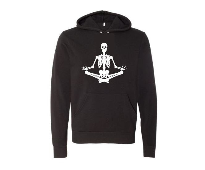 Halloween Apparel, Yoga Bones, Unisex Hoodie, Halloween Hoodie, Skeleton, Men's Halloween, Gift For Her, Skeleton Apparel, Funny Hoodies - Chase Me Tees LLC