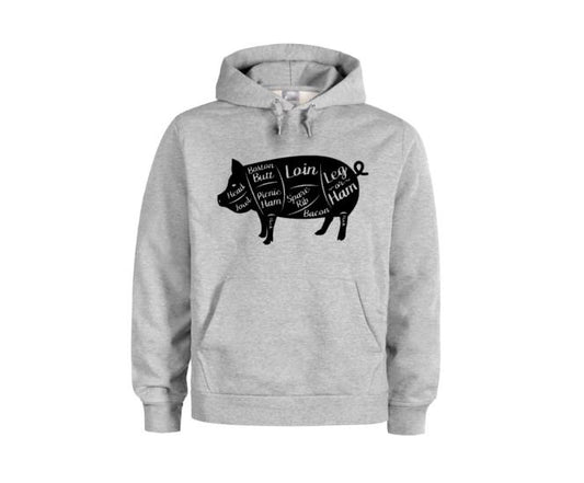 Pig Apparel, Pig Cuts, Unisex Hoodie, Farm Apparel, Pig Hoodie, Gift For Pig Lover, Pig Farmer, Gift For Him, Pigs, Gift For Her, Humor - Chase Me Tees LLC