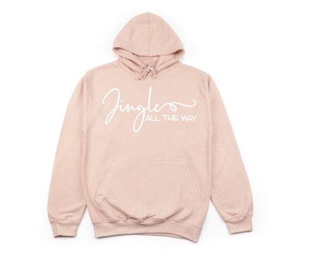 Christmas Hoodie, Jingle All The Way, Christmas Apparel, Unisex Hoodies, Festive, Seasons Greetings, Gift For Her, Holiday Hoodie, HO HO HO - Chase Me Tees LLC