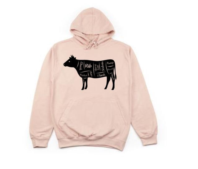 Cow Hoodie, Cow Cuts, Cow Farmer, Cattle Farm, Cattle Hoodie, Gift For Farmer, Beef Eater, Gift For Him, Unisex Hoodies, Farm Life, Dad Gift - Chase Me Tees LLC