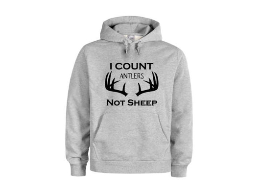 Hunting Hoodie, I Count Antlers Not Sheep, Deer Hunting, Gift For Hunter, Unisex Hoodie, Girl Hunter, Hunting And Fishing, Outdoors Gear - Chase Me Tees LLC