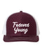 Forever Young, Bob Dylan Hat, Forever Young Hat, Trucker Hat, Baseball Cap, Bob Dylan Lover, Adjustable, 10 Different Colors!, White Text - Chase Me Tees LLC