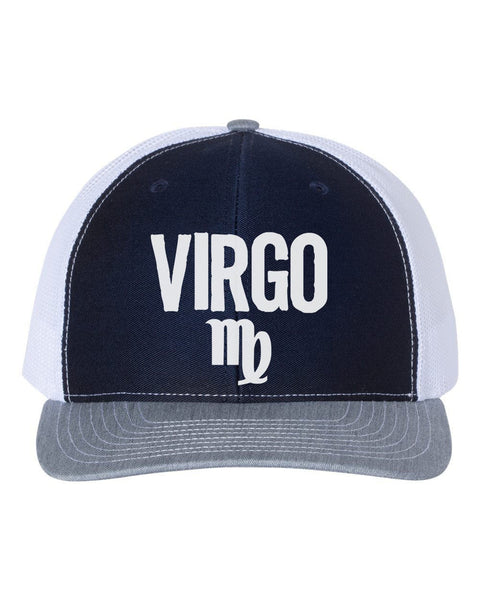 Virgo Hat, Virgo, Trucker Hat, Adjustable, 10 Different Colors!, Gift For Virgo, Horoscope Hat, Astrology Hat, Virgo Apparel, White Text - Chase Me Tees LLC