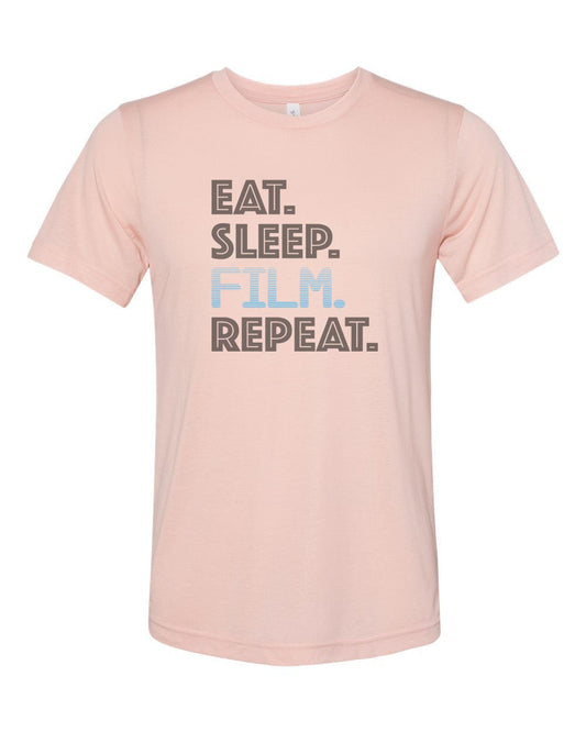 Film School, Eat Sleep Film Repeat, Movie Director Shirt, Film Maker, Unisex, Sublimation T, Director Tee, Gift For Her, Videographer - Chase Me Tees LLC
