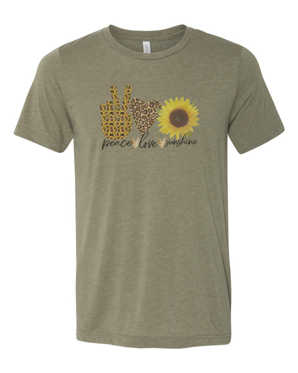 Peace Love Sunshine, Boho Shirt, Sunflower Tee, Sublimation T, Peace, Love, Sunflower Lover, Inspirational, Gift For Her, Mom T, Flowers - Chase Me Tees LLC