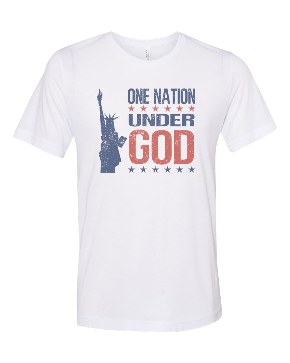 Patriotic Shirt, One Nation Under God, Unisex T, Soft Bella Canvas, America Shirt, Merica Shirt, Lady Liberty Tee, Vintage Tees, USA Shirt - Chase Me Tees LLC