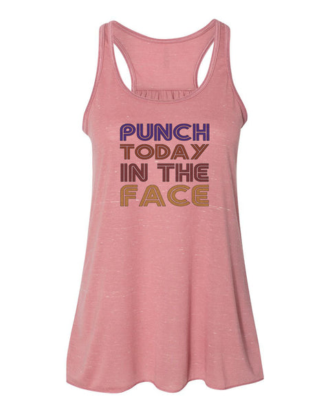 Women's Boxing Tank, Punch Today In The Face, Boxing Racerback, Muscle Tank, Soft Bella Canvas, Boxing Apparel, Workout Clothes, Gym Tank - Chase Me Tees LLC