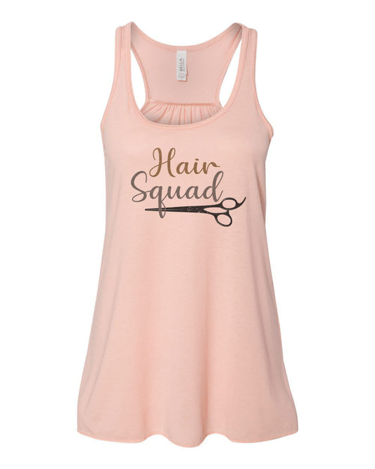 Hair Stylist Tank, Hair Squad, Racerback, Gift For Hair dresser, Beautician Shirt, Gift For Her, Salon Shirt, Hairdresser Tank, Stylist - Chase Me Tees LLC