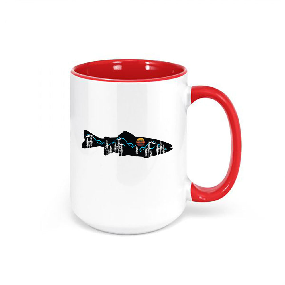 Trout Fishing Mug, Mountain Trout, Fly Fishing Mug, Fishing Coffee Mug, Mountain Mug, Gift For Him, Outdoors Mug, Birthday Gift, Dad Mugs - Chase Me Tees LLC