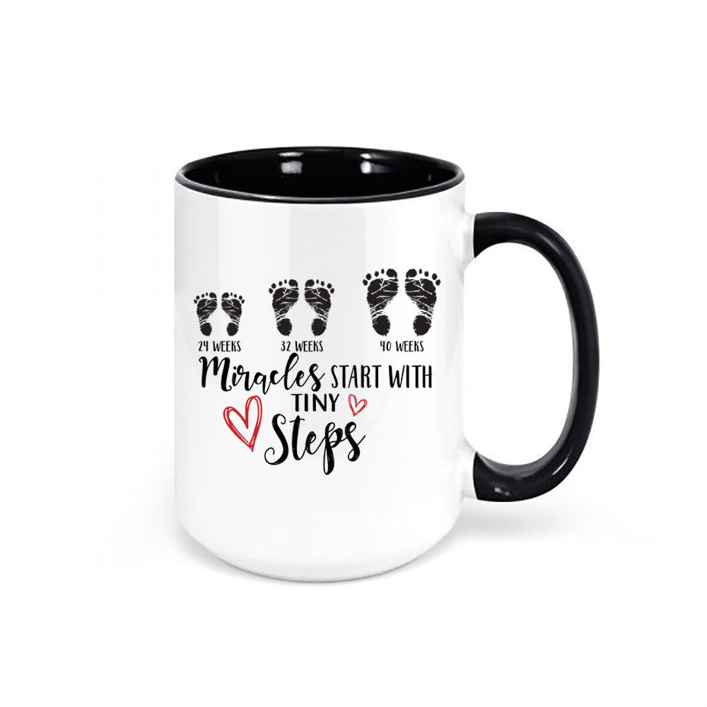 NICU Nurse Mug, NICU Coffee Cup, Miracles Start With Tiny Steps, Gift For NICU Nurse, Nurse Mug, Nurse Coffee Cup, Sublimated Design, Nurse - Chase Me Tees LLC