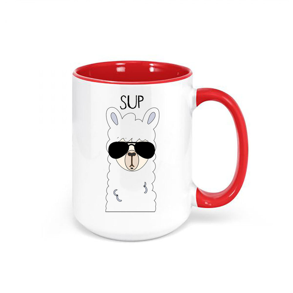 Llama Coffee Mug, Sup, Llama Coffee Cup, Llama Gift, Gift For Her, Funny Mugs, Sup Llama, Sublimated Design, Mom Gift, Birthday Gift, Llamas - Chase Me Tees LLC