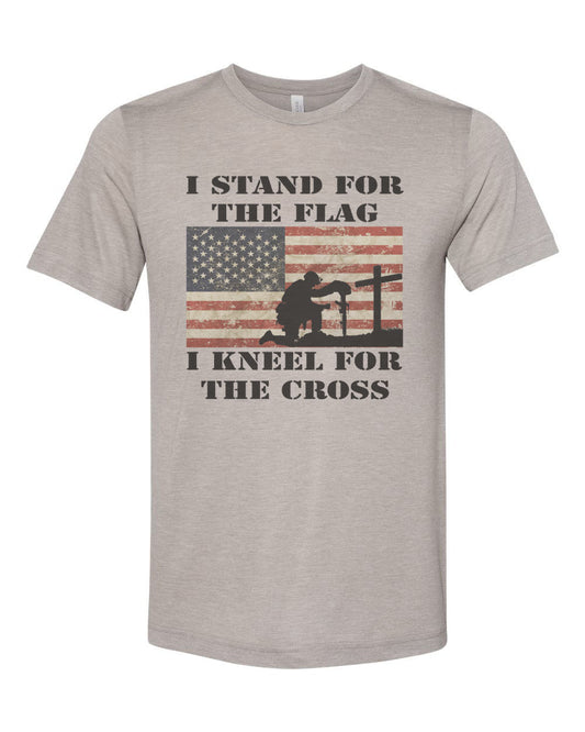 Patriotic Shirt, I Stand For The Flag I Kneel For The Cross, Religious Shirt, Republican Shirt, Conservative Shirt, Stand For The Flag, USA - Chase Me Tees LLC