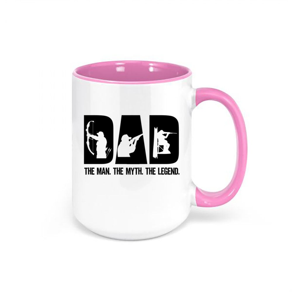 Dad Mug, Dad The Man The Myth The Legend, Father's Day Mug, Birthday Gift For Dad, Hunting Mug, Hunting And Fishing, Hunting Coffee Mug - Chase Me Tees LLC