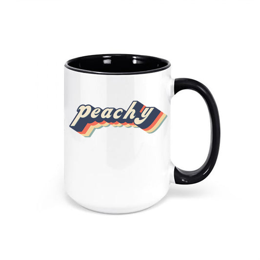 Peachy Coffee Mug, Peachy, Retro Mug, Vintage Coffee Cup, Peachy Cup, Gift For Her, Gift For Her, Inspirational Mug, Trendy Coffee Mug - Chase Me Tees LLC