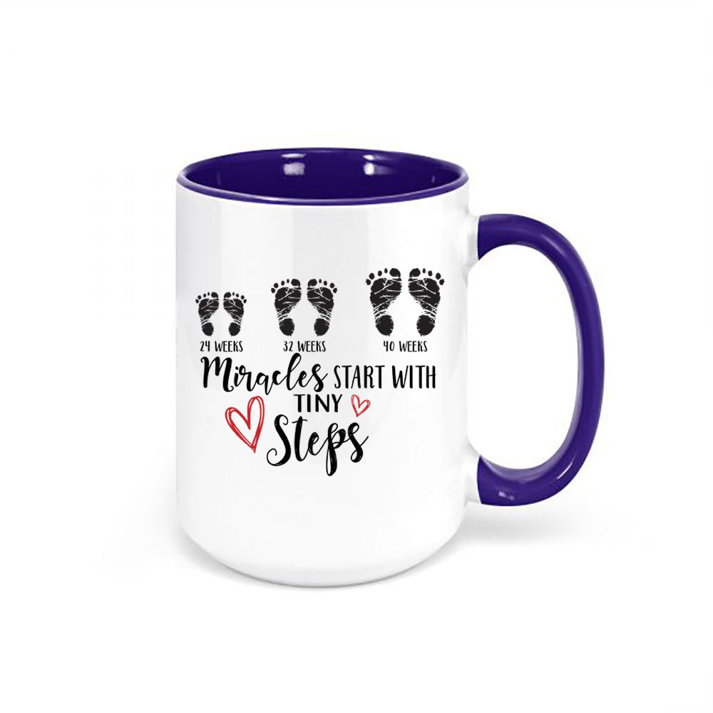 NICU Nurse Mug, NICU Coffee Cup, Miracles Start With Tiny Steps, Gift For NICU Nurse, Nurse Mug, Nurse Coffee Cup, Sublimated Design, Nurse - Chase Me Tees LLC