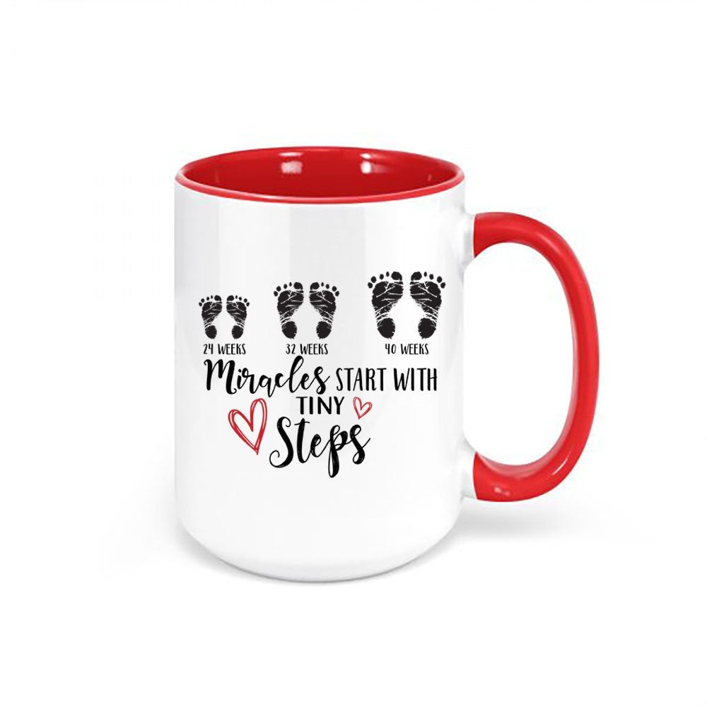 NICU Nurse Mug, NICU Coffee Cup, Miracles Start With Tiny Steps, Gift For NICU Nurse, Nurse Mug, Nurse Coffee Cup, Sublimated Design, Nurse - Chase Me Tees LLC