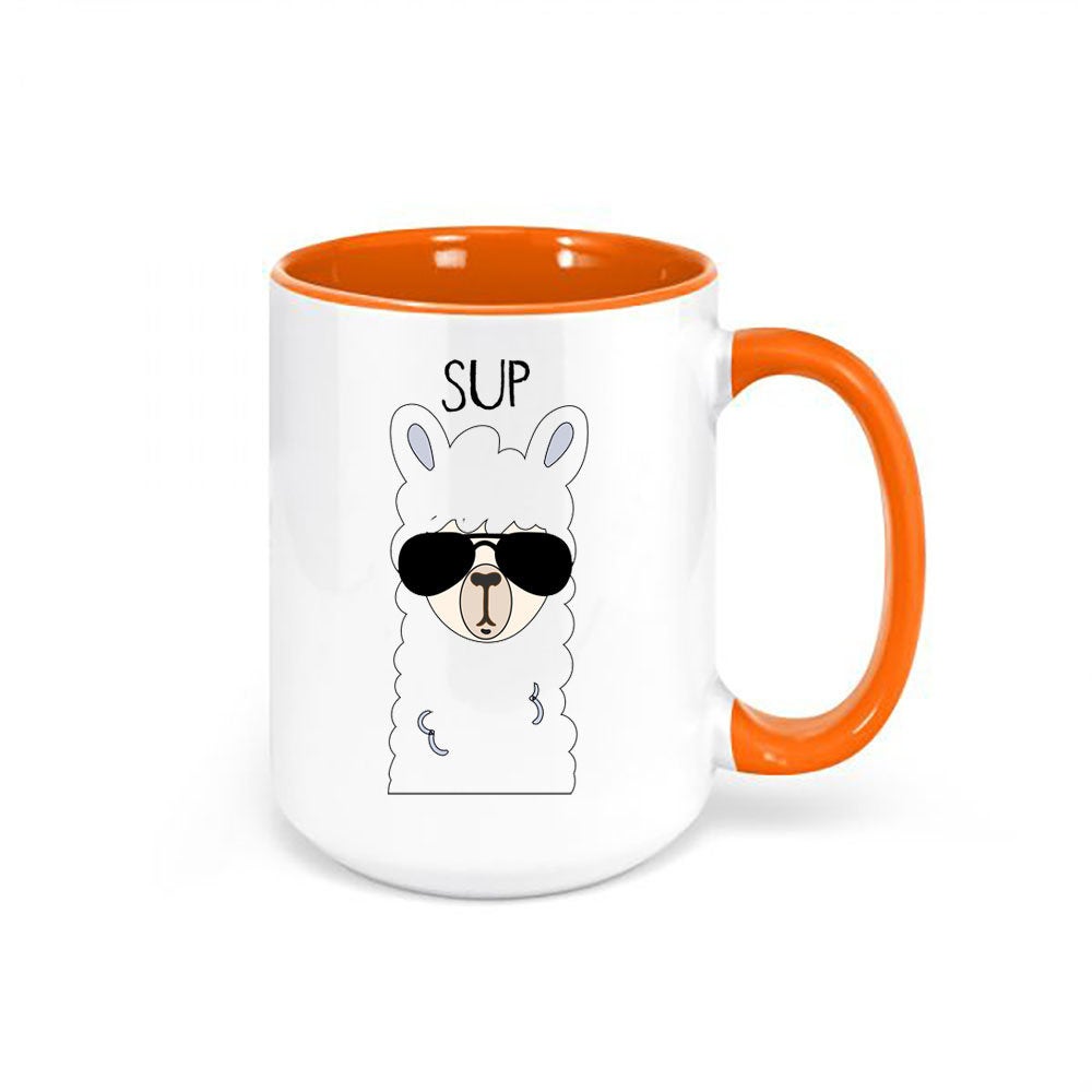 Llama Coffee Mug, Sup, Llama Coffee Cup, Llama Gift, Gift For Her, Funny Mugs, Sup Llama, Sublimated Design, Mom Gift, Birthday Gift, Llamas - Chase Me Tees LLC