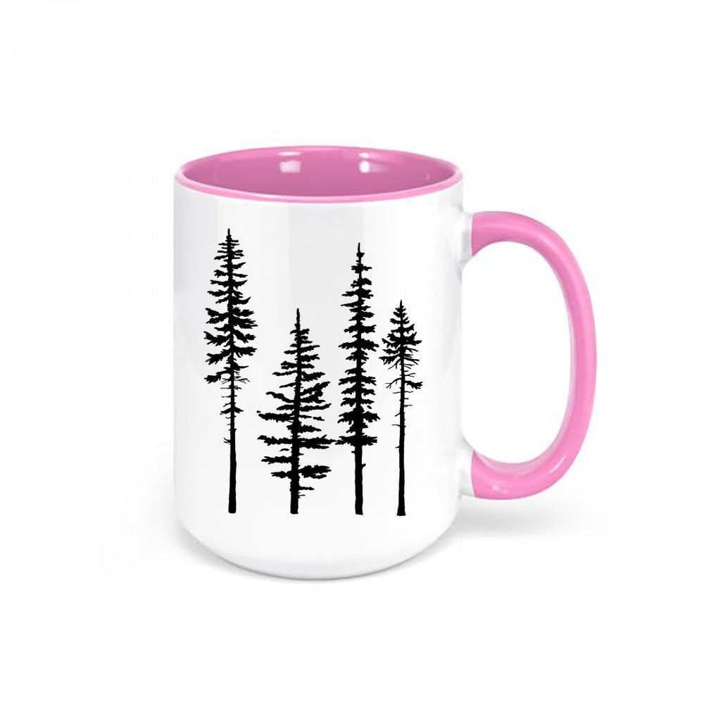 Pine Tree Mug, Pine Trees, Rustic Coffee Cup, Rustic Decor, Cabin Mug, Sublimated Design, Pine Tree Cup, Gift For Him, Outdoors Mug - Chase Me Tees LLC