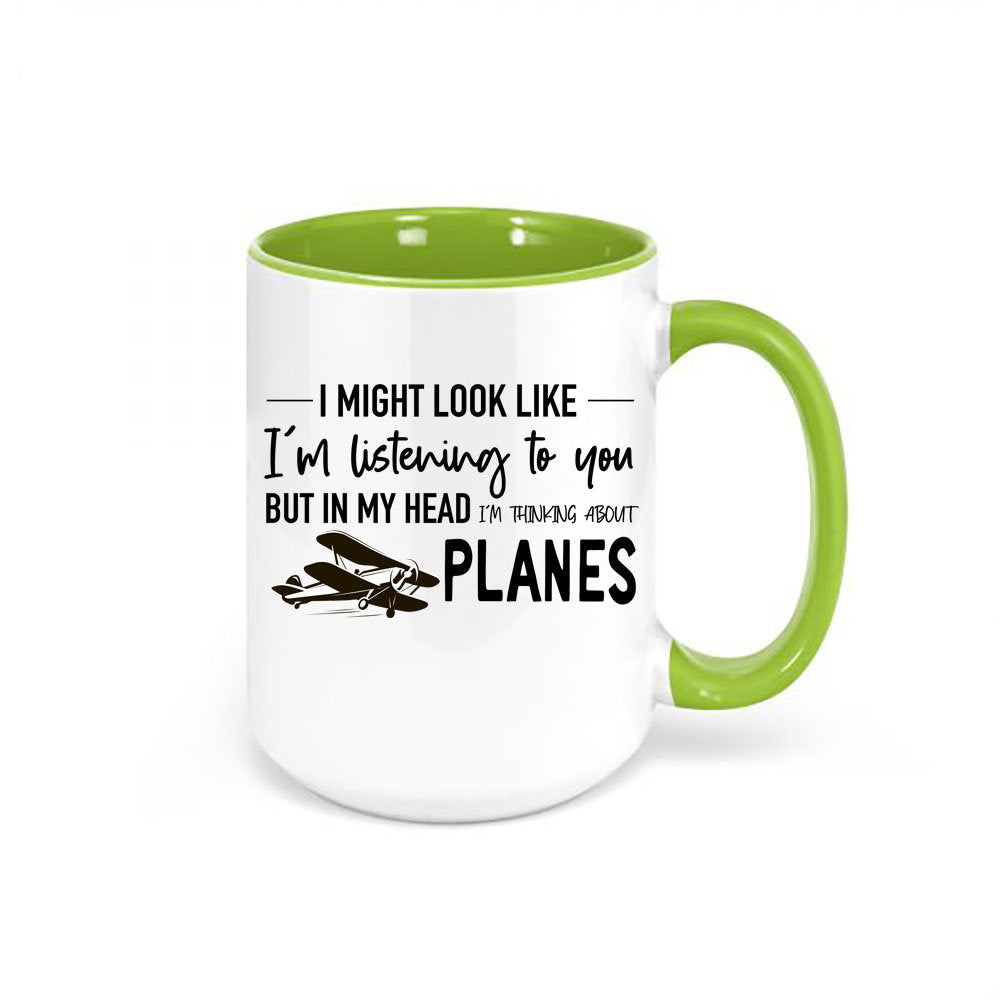 Plane Mug, Thinking About Planes, Plane Gift, Gift For Him, Plane Lover, Father's Day Gift, Planes, Plane Coffee Cup, Plane Cup, Grandpa - Chase Me Tees LLC