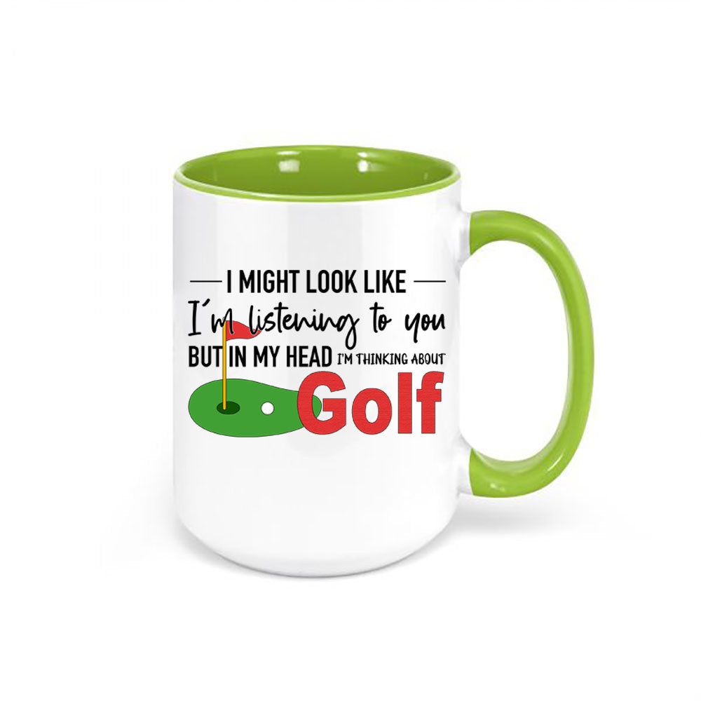 Golfing Mug, Thinking About Golf, Golfing Gift, Funny Coffee Cups, Gift For Golfer, Dad Mug, Golfer Gift, Father's Day Gift, Golf Cup - Chase Me Tees LLC