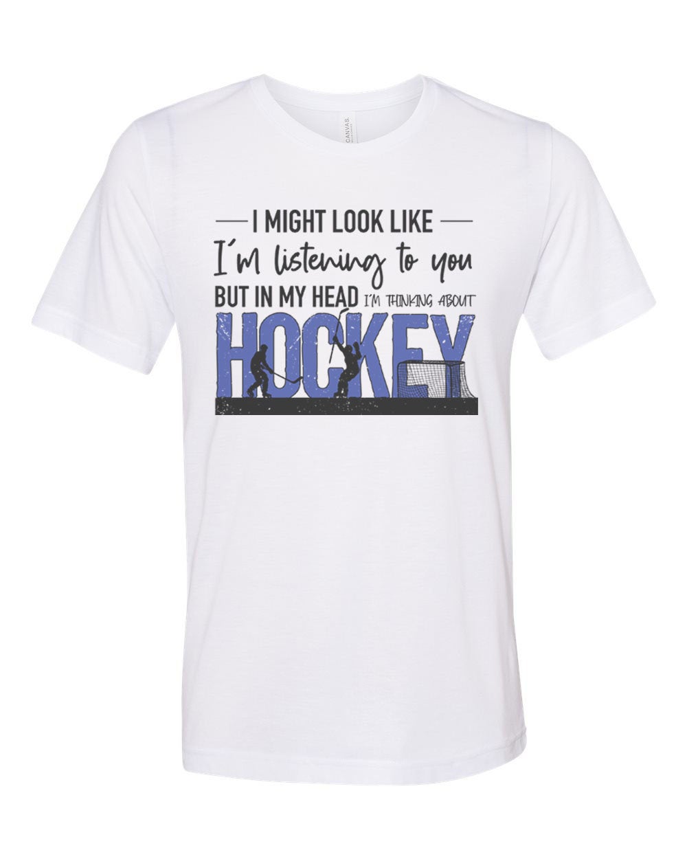 Hockey Shirt, Thinking About Hockey, Ice Hockey Shirt, Hockey Gift, Unisex Fit, Sublimated Design, Super Soft, Gift For Him, Hockey Tshirt - Chase Me Tees LLC